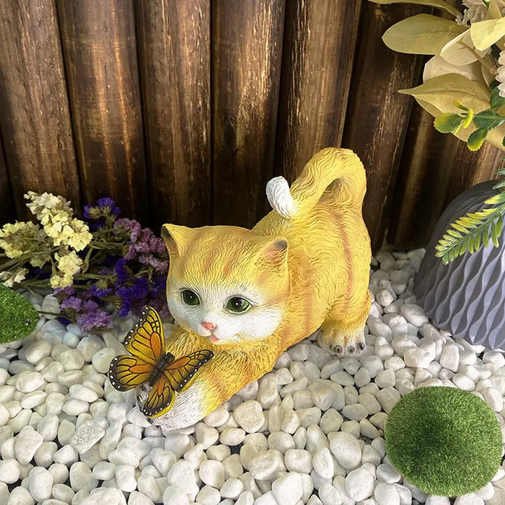 Lisslune | Butterfly Catcher Cat Resin Decorative Lamp