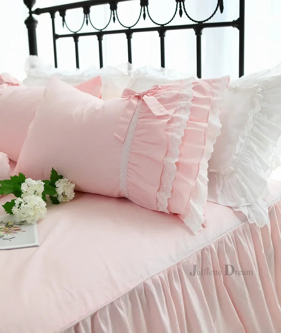 Rynx Princess Pink Duvet Covers and Bedspreads Queen 100% Cotton Bedspread King-Size Elegant Bed Sheet Throws Custom Made