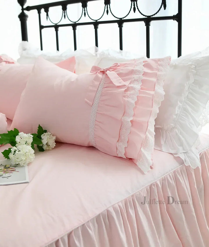 Rynx Princess Pink Duvet Covers and Bedspreads Queen 100% Cotton Bedspread King-Size Elegant Bed Sheet Throws Custom Made