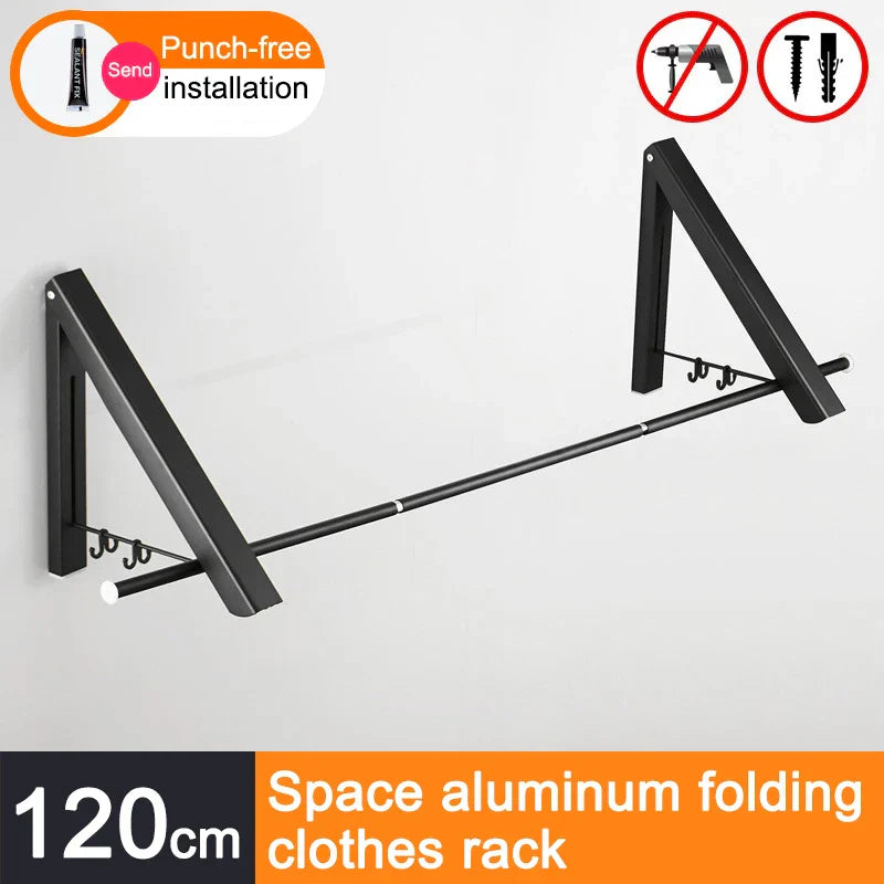 Lisslune | Space Saver Foldable Wall Clothes Aluminum Rack