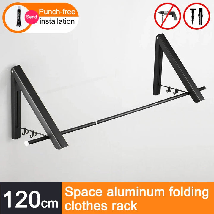 Lisslune | Space Saver Foldable Wall Clothes Aluminum Rack