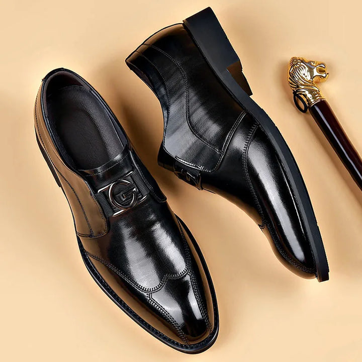 Lisslune | Men's Leather Shoes Stylish Men's Shoes Pointed Oxford Wedding Leather Men's Dress Shoes Gentleman Office Man Shoe