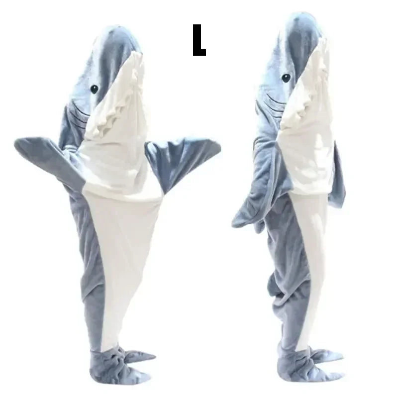 Lisslune | Snuggly Shark Cozy Hooded Onesie Blanket