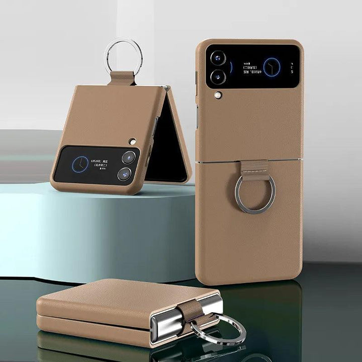 Lisslune | Luxurious cowhide leather bag with lanyard for Samsung Galaxy Z Flip 3 - Premium quality design