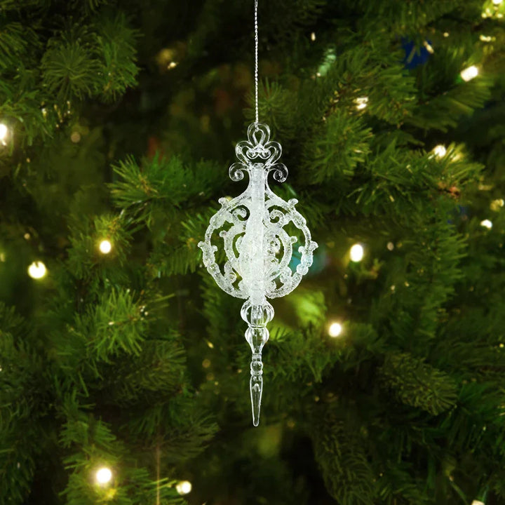 Rynx Christmas Tree Transparent Snowflake Hanging Ornaments Acrylic Pendants 2024 Christmas Decoration for Home Navidad Gifts New Year
