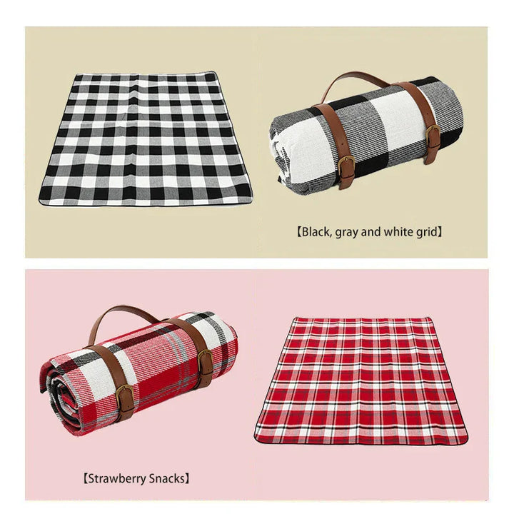 Lisslune | NovaPlaid | Waterproof Foldable Picnic Blanket with Carry Strap