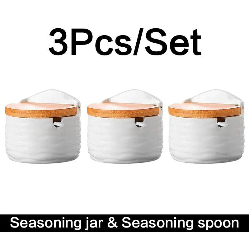 Lisslune | Elegant Ceramic Spice Jar Set - Stylish Storage Solutions for Culinary Enthusiasts