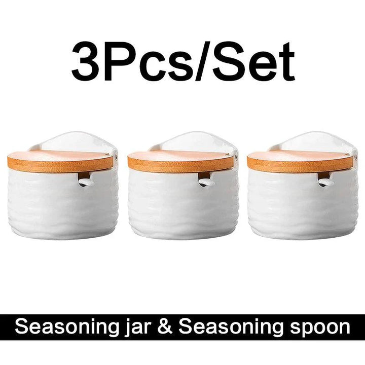 Lisslune | Elegant Ceramic Spice Jar Set - Stylish Storage Solutions for Culinary Enthusiasts