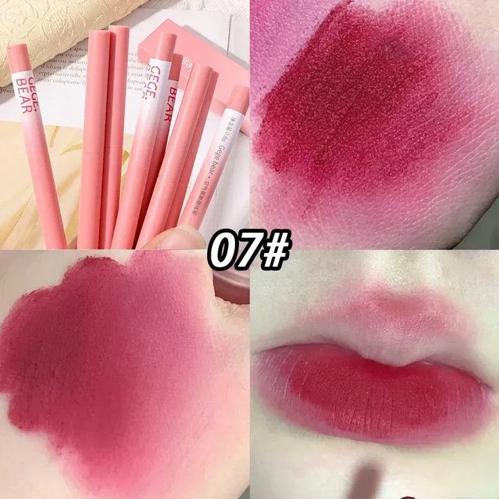 Rynx | Waterproof Lipstick Pencil Matte Nude Soft Solid Lipstick Pencil Long-lasting Professional Women's Lip Contour Korean Makeup