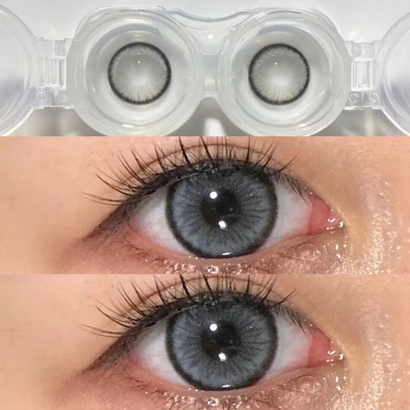 Rynx | KSSEYE 2pcs natural gray contact lenses with diopters cosmetic contact lens yearly beautiful pupil contact lenses free shipping