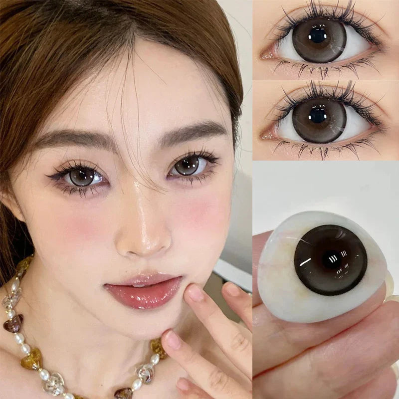 Rynx | 1 Pair 0~-8.00 Myopia Lenses Colored Contact Lenses with Strength High-Quality Natural and Beautiful Pupils New Soft Lenses