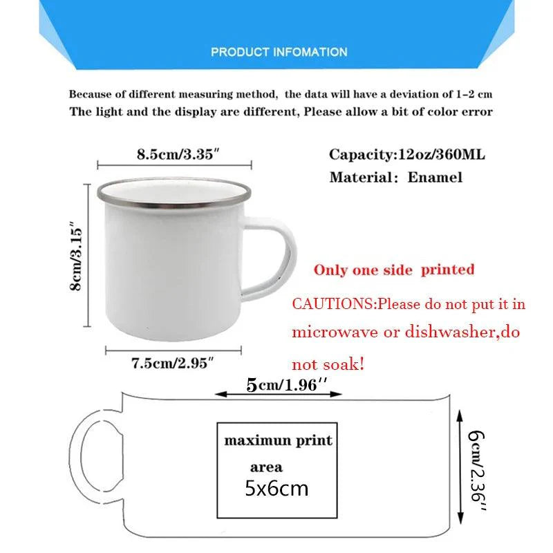 Lisslune | Customizable Enamel Camping Mug for Unforgettable Outdoor Experiences - Personalized Coffee and Beer Mug