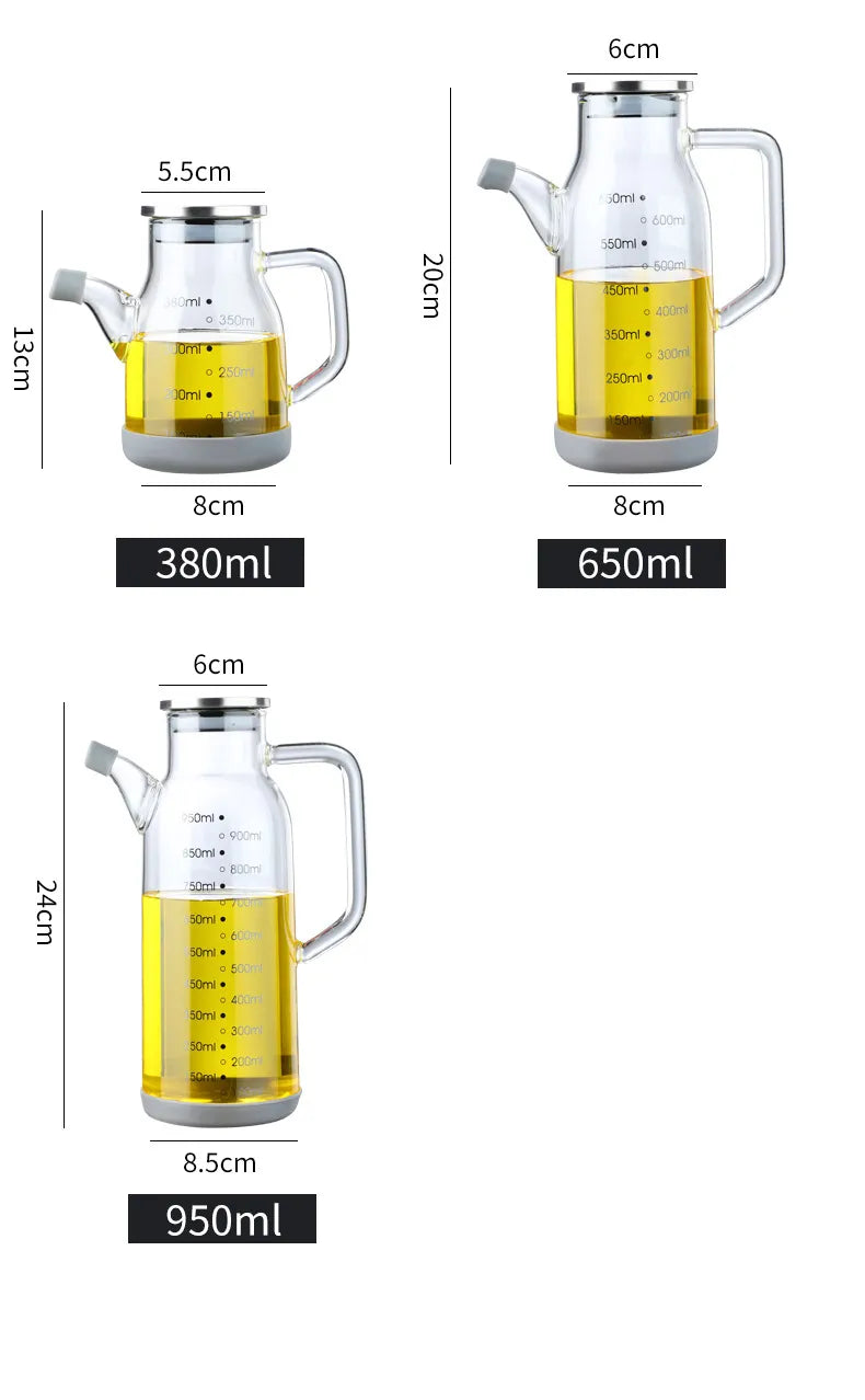 Lisslune | Pure Glass Measuring Scale Oil Dispenser  Bottle