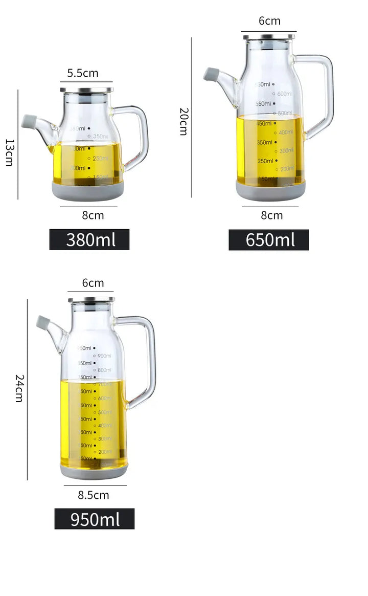 Lisslune | Pure Glass Measuring Scale Oil Dispenser  Bottle