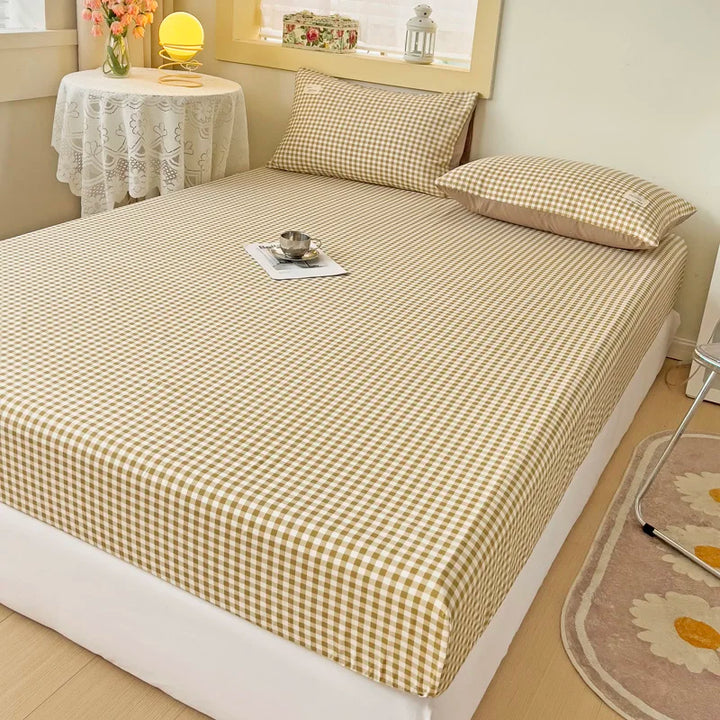 Rynx | Stripe Style Fitted Sheet with Elastic Bands Non-Slip Adjustable Mattress Cover for Double, King, and Queen Bed 90x200 150x200 180x200