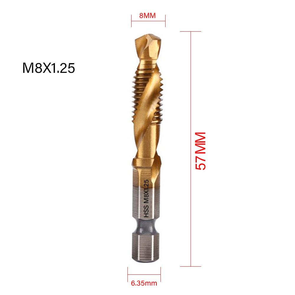 Lisslune | Precision Taps Set with Titanium Coating and Spiral Flute Design for Efficient Tapping and Chamfering