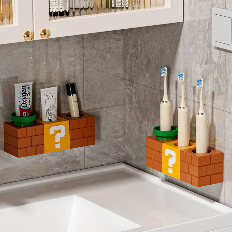 Rynx | Creative Toothbrush Holder Wall Mounted Cute Brush Holder Toothbrush Case Mouthwash Cup Base Storage Bathroom Organizer