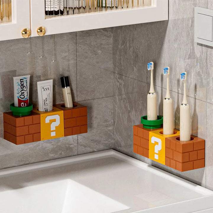 Rynx | Creative Toothbrush Holder Wall Mounted Cute Brush Holder Toothbrush Case Mouthwash Cup Base Storage Bathroom Organizer