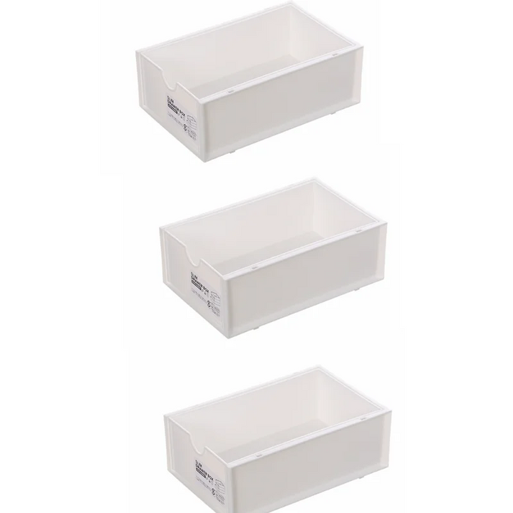 Rynx | 3pcs Desktop stackable storage box book organizer box minimalist living room snacks stackable storage basket cosmetic storage
