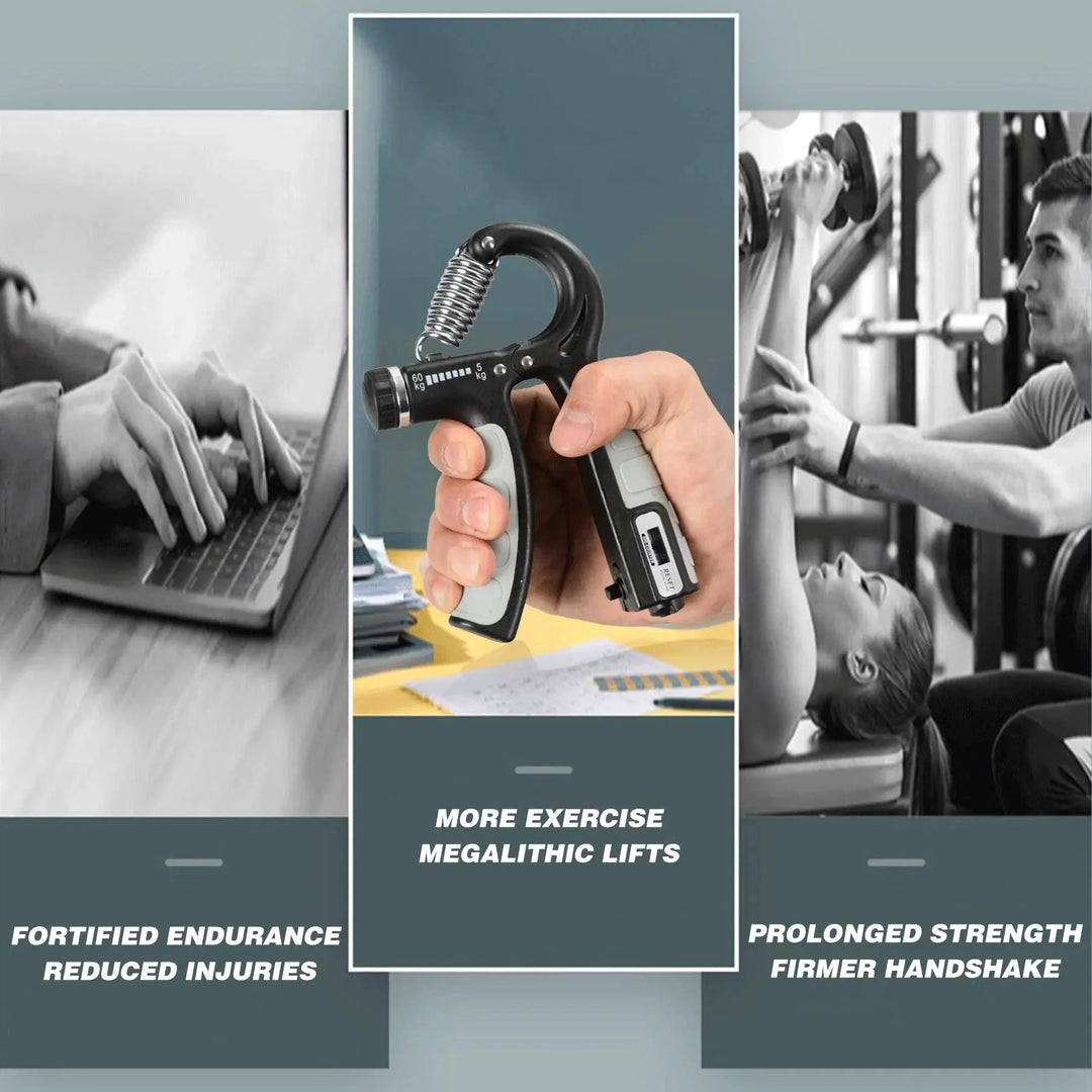 Lisslune | Adjustable Handle Grip Enhancer with Smart Counting Function - 11-132 lbs Resistance