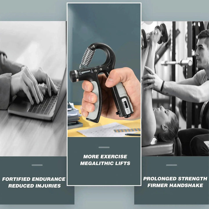 Lisslune | Adjustable Handle Grip Enhancer with Smart Counting Function - 11-132 lbs Resistance