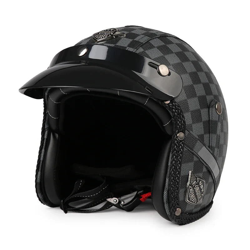 Lisslune | Retro Motorcycle Helmet – Kael – (Open Face 3/4)
