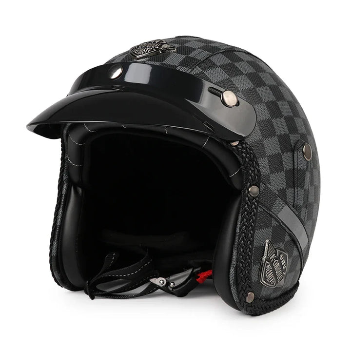 Lisslune | Retro Motorcycle Helmet – Kael – (Open Face 3/4)