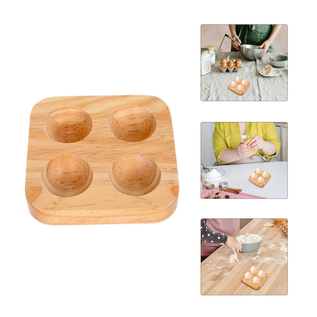 Lisslune | Charming rustic wood egg organizer for kitchen and fridge storage