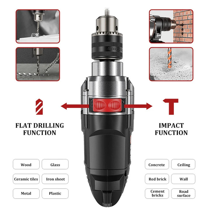Lisslune | 780W Electric Hammer & Drill with Variable Speed – DrillForce