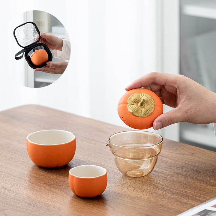 Lisslune | Mini Pumpkin Ceramic Teapot Set