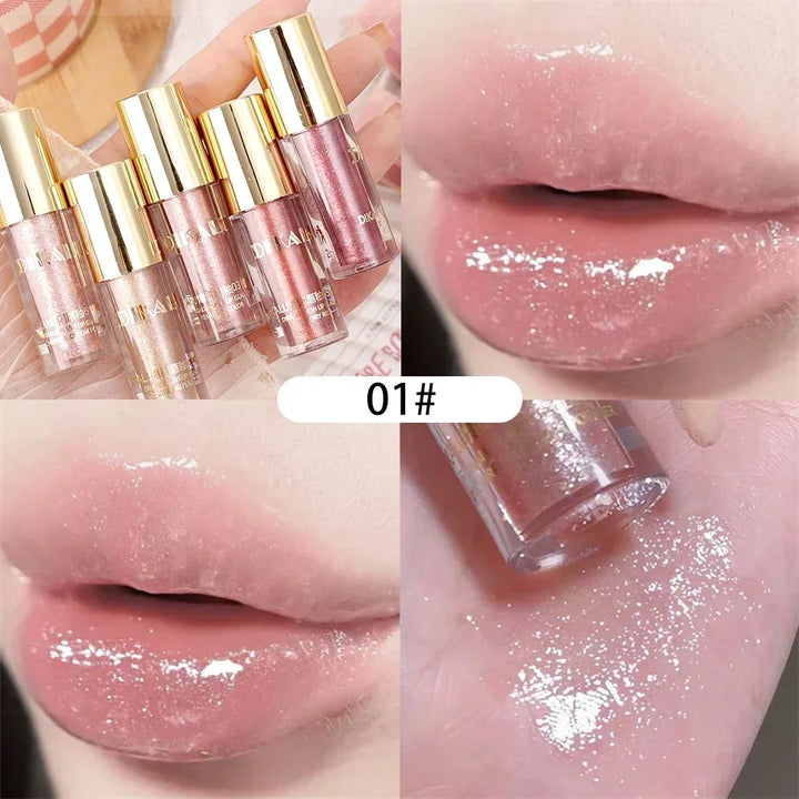 Rynx | Diamond Shiny Lip Gloss Waterproof Glitter Liquid Lipstick Long-lasting Shimmer Pearl Lip Lacquer Women Sexy Lip Tint Makeup