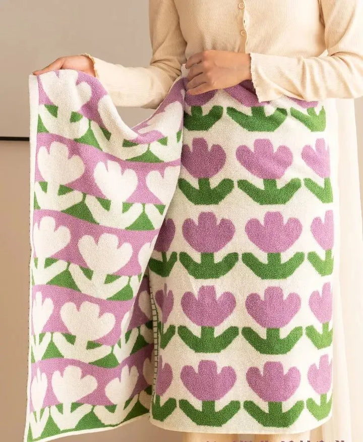 Rynx | Tulip Flowers Pure Hand Towels Bathroom Sets Face Cloth Soft Skin-Friendly Bathroom Girls Wash Towels Household Towel 70*140CM