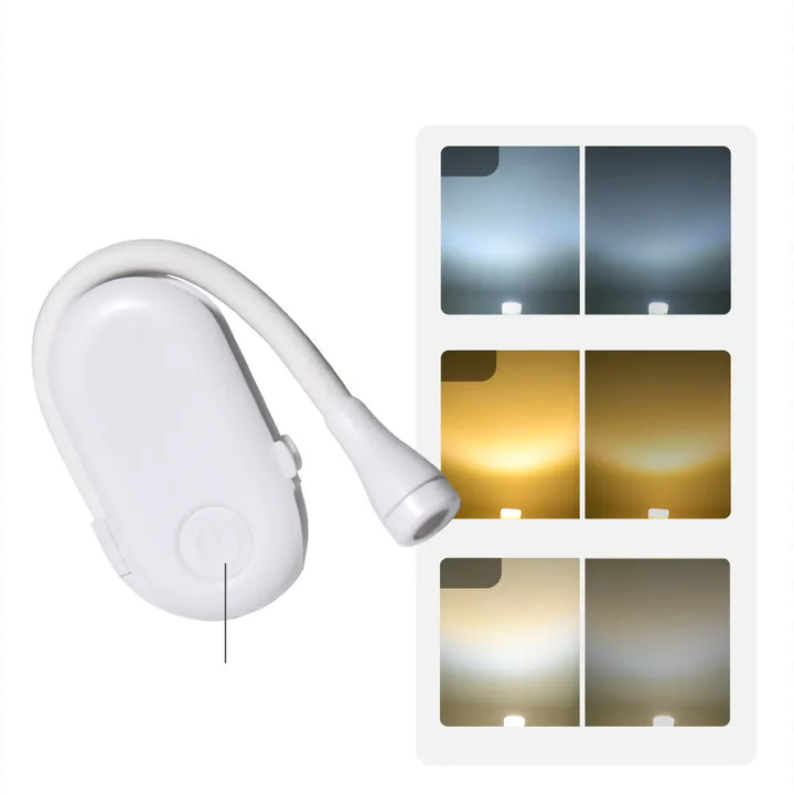 Lisslune | Mini Book Light - Portable Clip-On Night Light with USB Charging, Dimmable LED for Bedroom, Eye Protection, and Camping - 360° Flip Clip Book Lamp