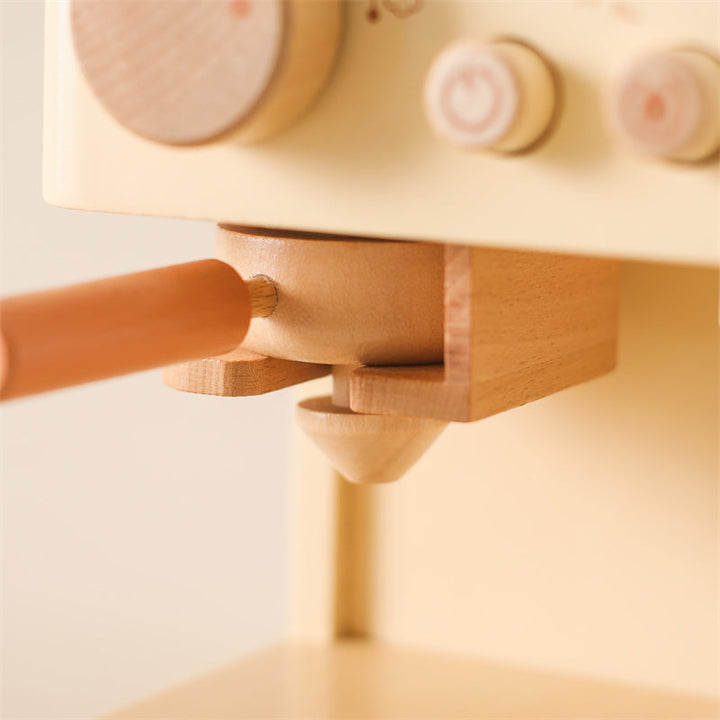 Lisslune | Little Barista Wooden Coffee Machine – Educational Pretend Play Toy | for Kids Age 1+