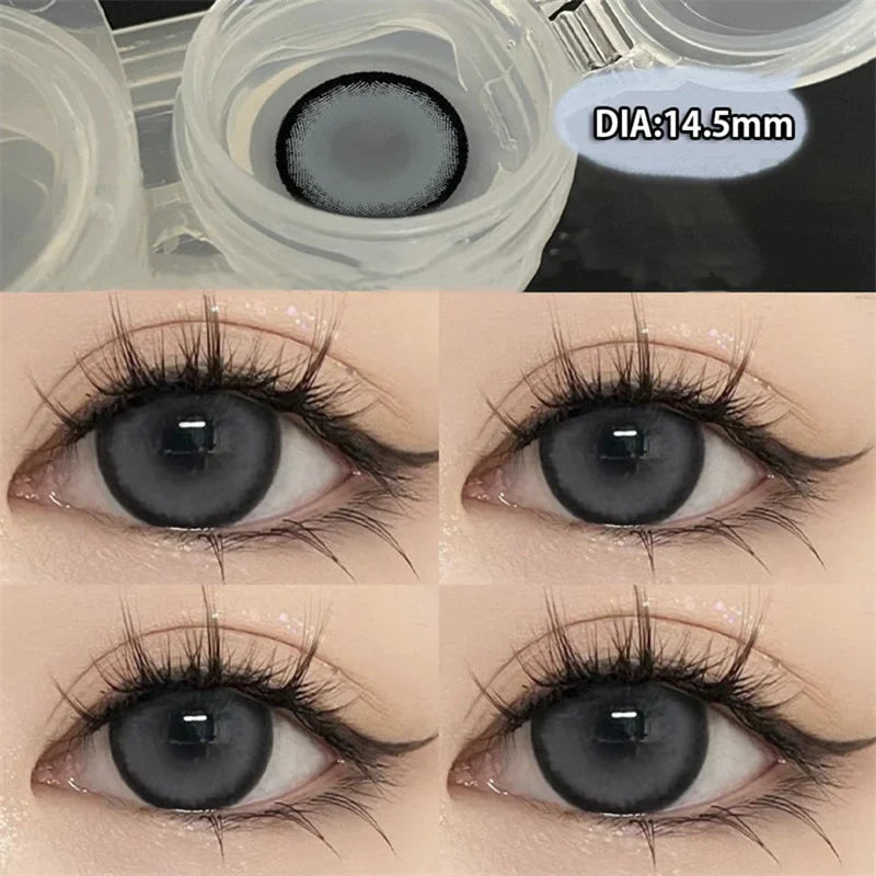 Lisslune | 1 Pair High Quality Myopia Colored Contact Lenses Black Large Diameter Lenses Naturally Soft Beauty Pupil New Fast Shipping