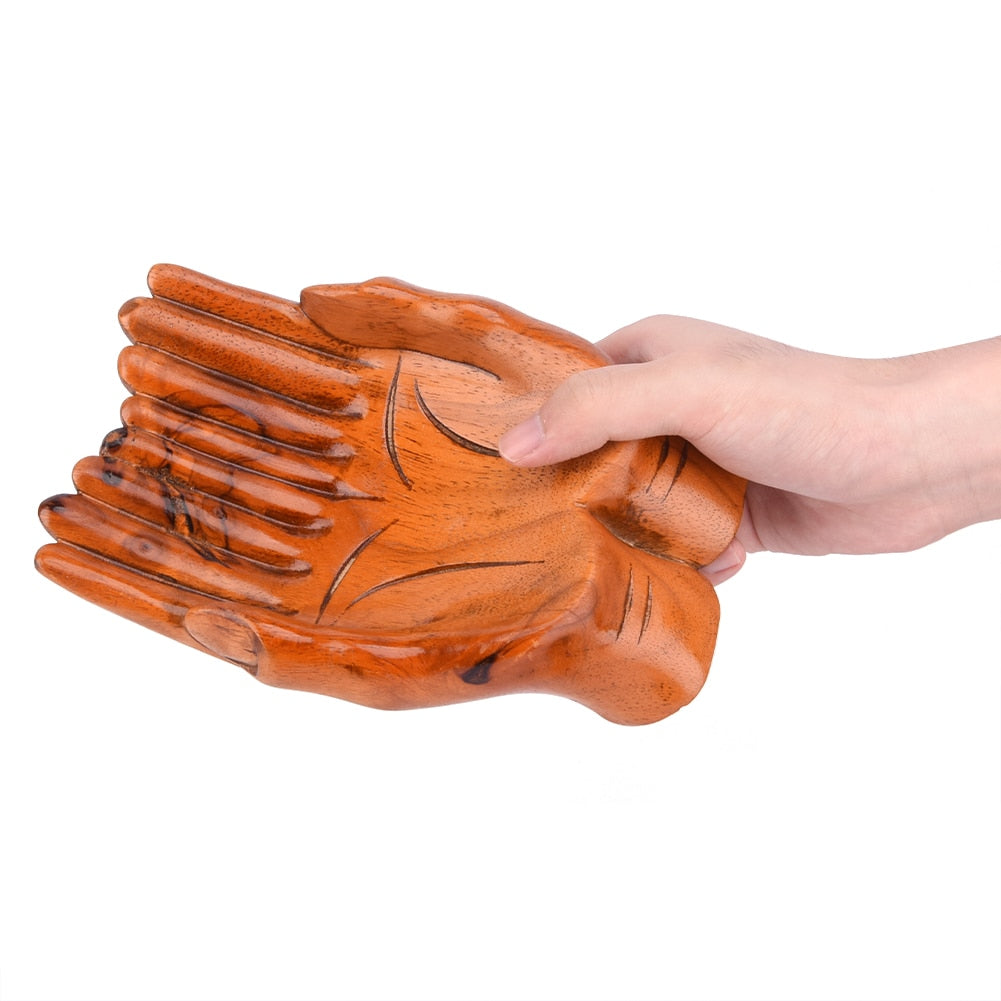 Lisslune | Giving Praying Wooden Carved Hands Candy Holder Home Decor