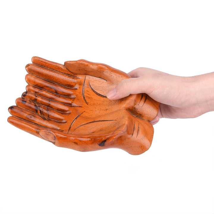 Lisslune | Giving Praying Wooden Carved Hands Candy Holder Home Decor