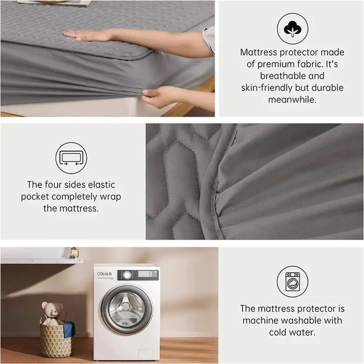 Lisslune | Waterproof Ultra-Soft Fitted Latex Mattress Pad Cover