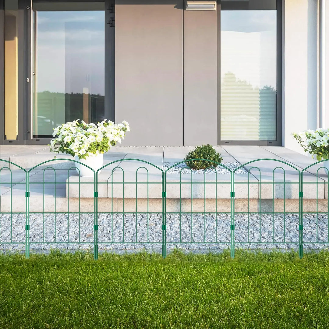 Rynx | 28-piece decorative green garden fence outdoor coating metal rustproof landscape forged iron wire frame foldable courtyard fence