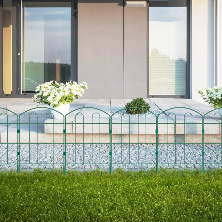 Rynx | 28-piece decorative green garden fence outdoor coating metal rustproof landscape forged iron wire frame foldable courtyard fence