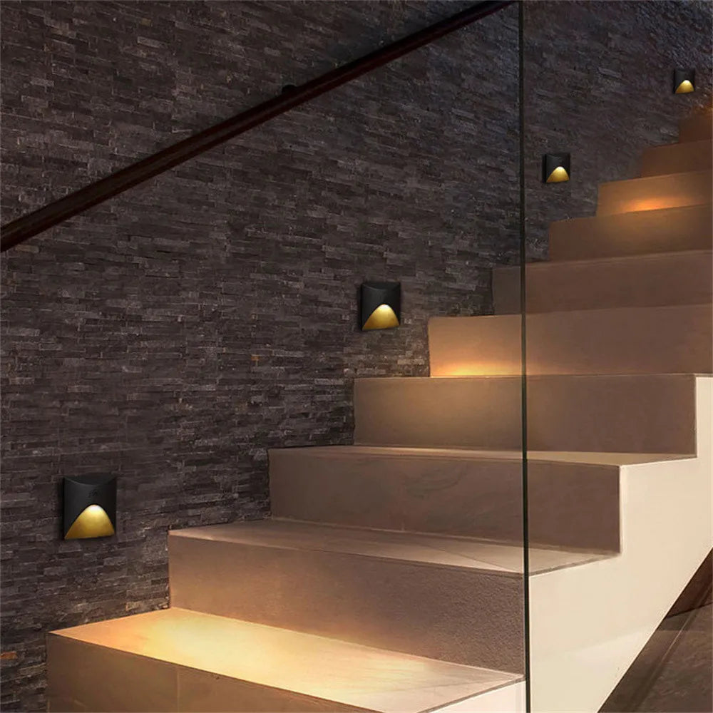 Lisslune | Modern waterproof IP65 LED recessed wall lamp for outdoor lighting - 3W embedded step & staircase balcony portal light