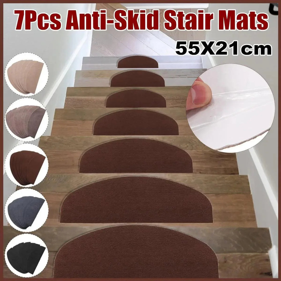 Lisslune | Chic 7-piece Anti-slip Stair Mat Collection for Ultimate Home Safety
