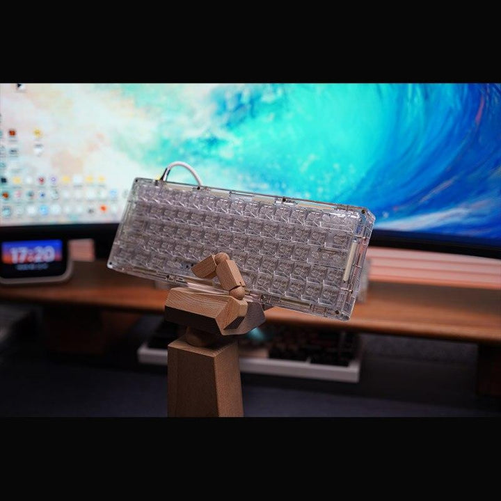 Lisslune | Frosted Crystal 60% Customizable Mechanical Keyboard with Cherry Profile Keycaps and RGB Lighting Customization
