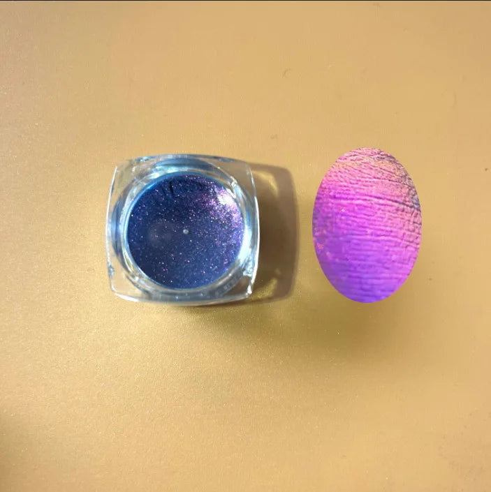 Rynx | 1Jar Chameleon Neon Nail Art Glitter Powder 6-Colors Polarized Pearl Mica Powder Eyeshadow/Face/Body/Nails Makeup Pigment Dust #