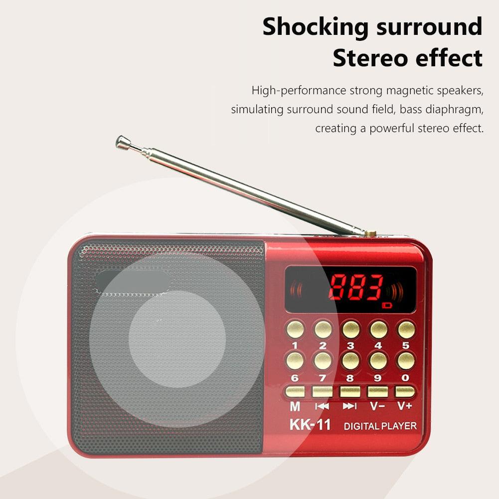 Lisslune | Red Senior-Friendly MP3 Music Player with FM Radio - Compact Design with USB and TF Card Support
