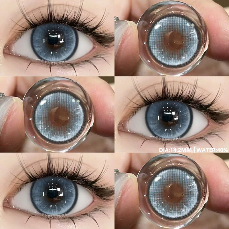 Rynx | 1 Pair Colored Contact Lenses for Eyes Natural Brown Eye Lenses Gray Pupils Blue Eyes Soft Lenses Annual Green Contact Lenses