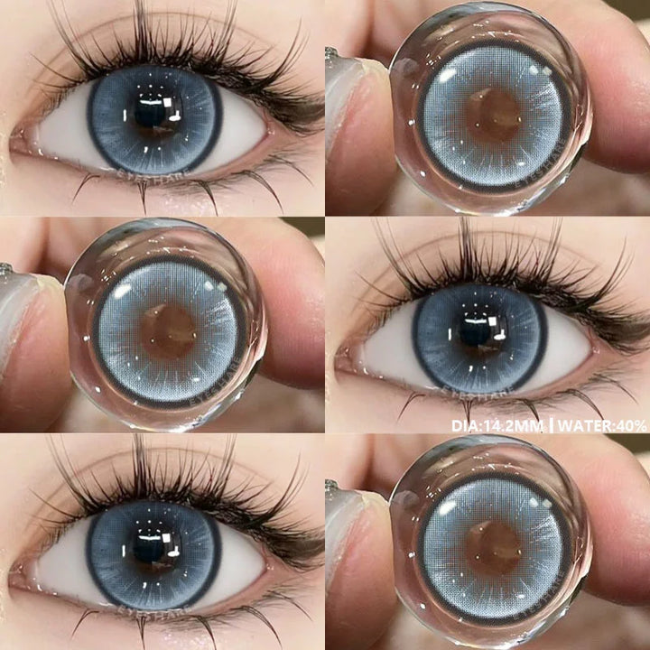 Rynx | 1 Pair Colored Contact Lenses for Eyes Natural Brown Eye Lenses Gray Pupils Blue Eyes Soft Lenses Annual Green Contact Lenses