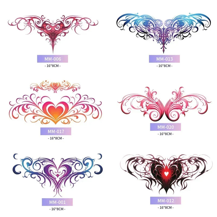 Rynx | 6-Piece Waterproof Tattoo Sticker Set Long-lasting Artificial Tattoo Girls 3D Artificial Sex Womb Tattoo for Women Temporary Abdomen섹스타투스티커 Product