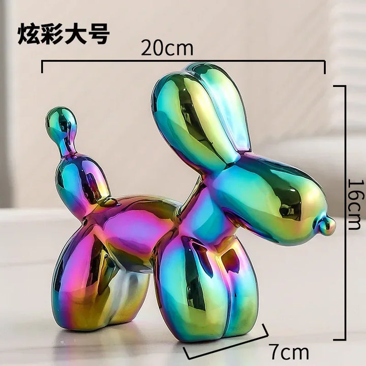 Lisslune | Nordic Ceramic Balloon Dog Sculpture Gold Animal Decorations Statue Living Room Ornaments Creative Desktop Ornament Home Decor