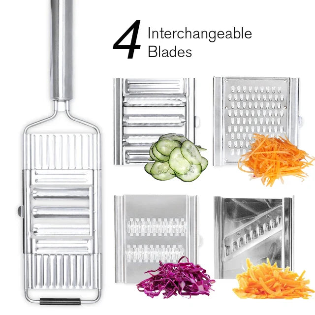Lisslune | Stainless Steel Chopper Cutter Grater | Portable Handheld Vegetable Slicer | Easy to Clean Multifunctional Kitchen Tool